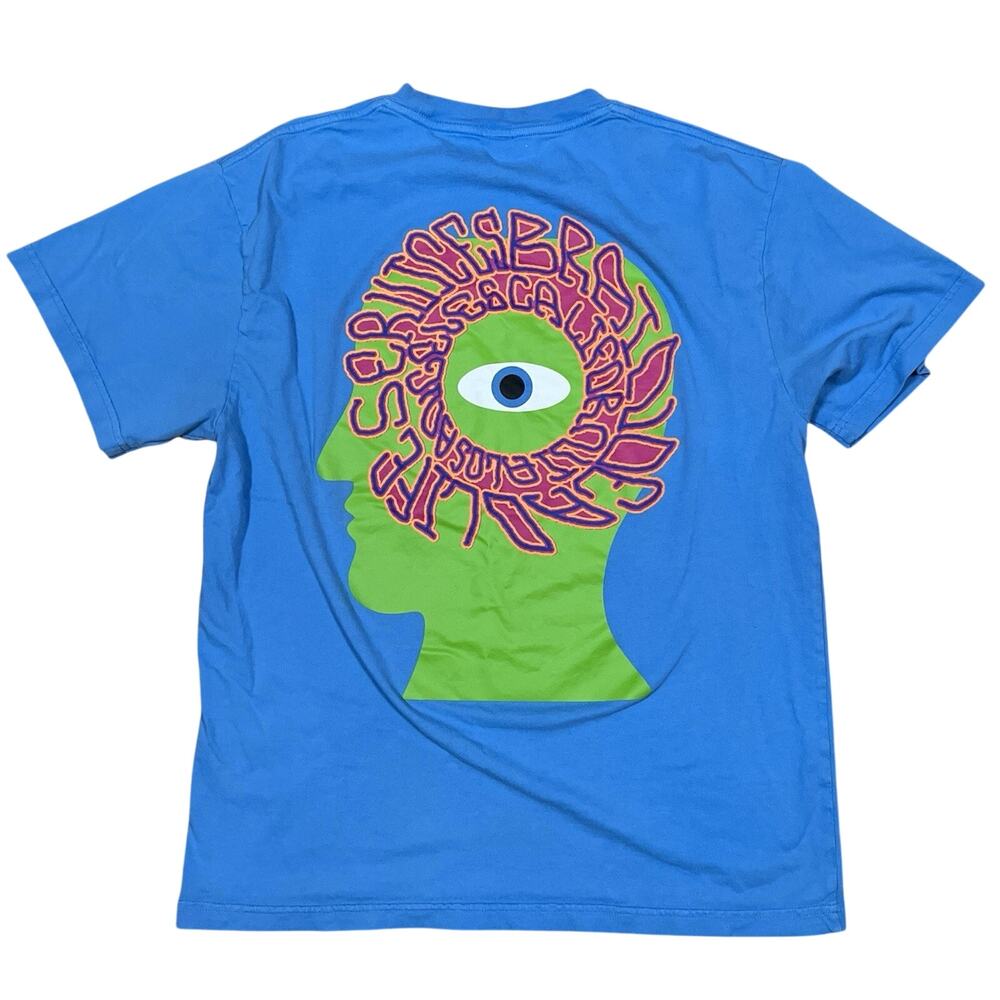 Brain Dead x Wide Eye China Blue T-Shirt Head Logo Size Small Streetwear
